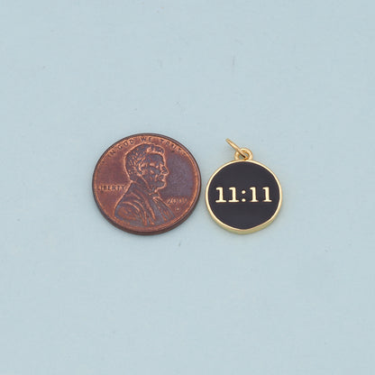 Gold 11:11 Charms,18K Gold Filled angel numbers Pendant,angel numbers Charm Bracelet Necklace for DIY Jewelry Making Supply