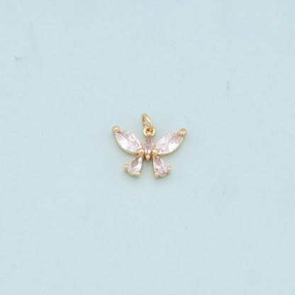 Gold Butterfly Charms,18K Gold Filled Butterfly Pendant,Butterfly Charm Bracelet Necklace for DIY Jewelry Making Supply