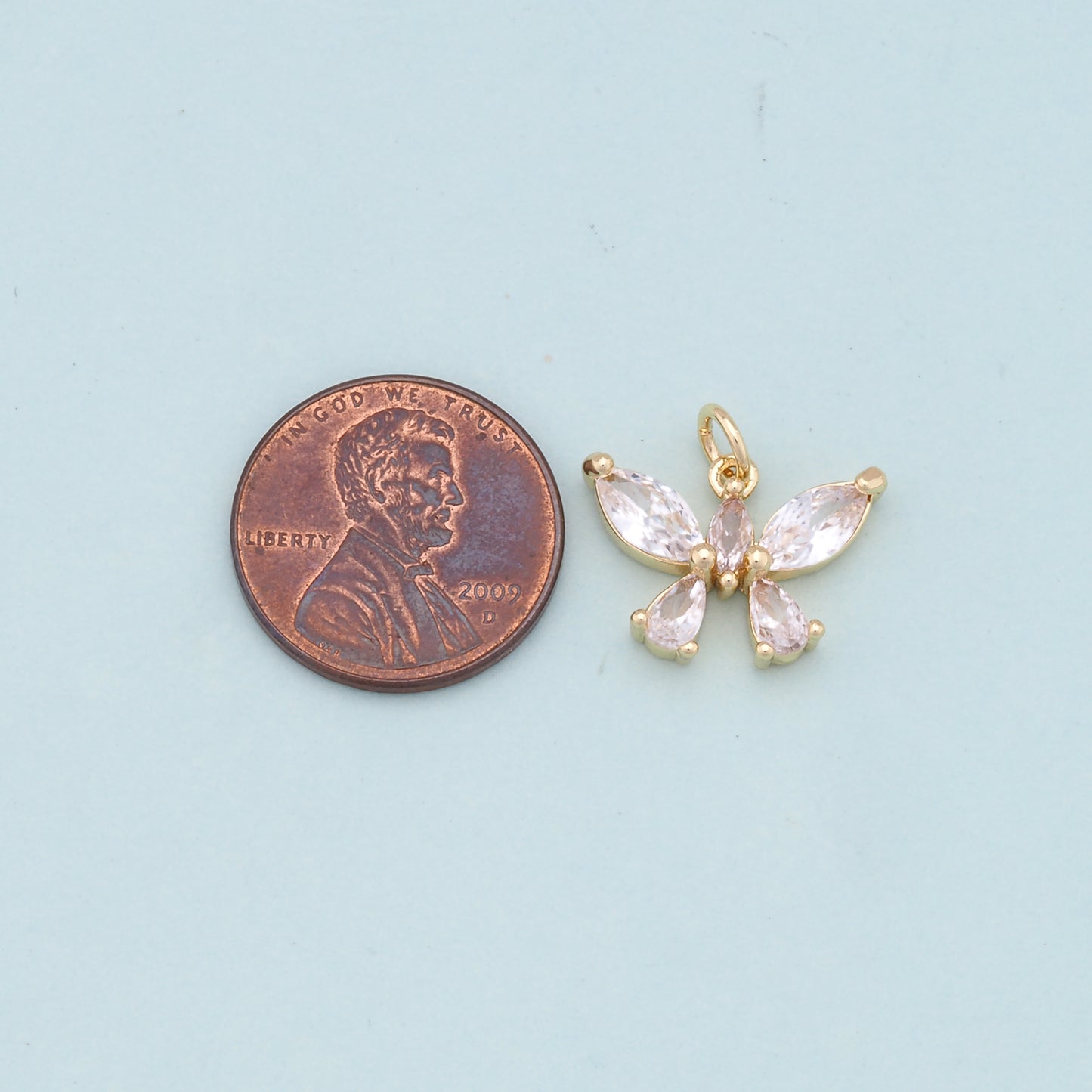 Gold Butterfly Charms,18K Gold Filled Butterfly Pendant,Butterfly Charm Bracelet Necklace for DIY Jewelry Making Supply