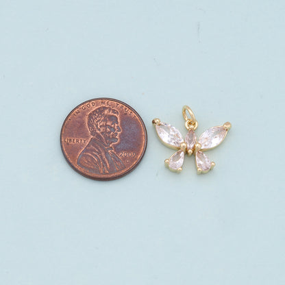 Gold Butterfly Charms,18K Gold Filled Butterfly Pendant,Butterfly Charm Bracelet Necklace for DIY Jewelry Making Supply