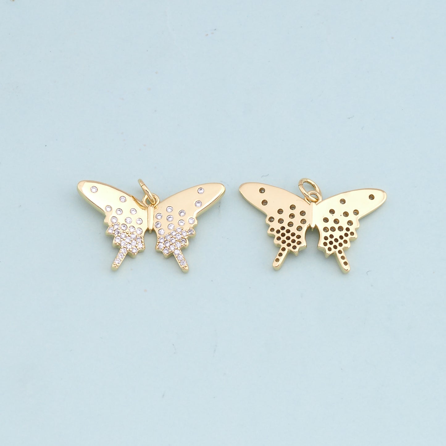Gold Butterfly Charms,18K Gold Filled Butterfly Pendant,Butterfly Charm Bracelet Necklace for DIY Jewelry Making Supply