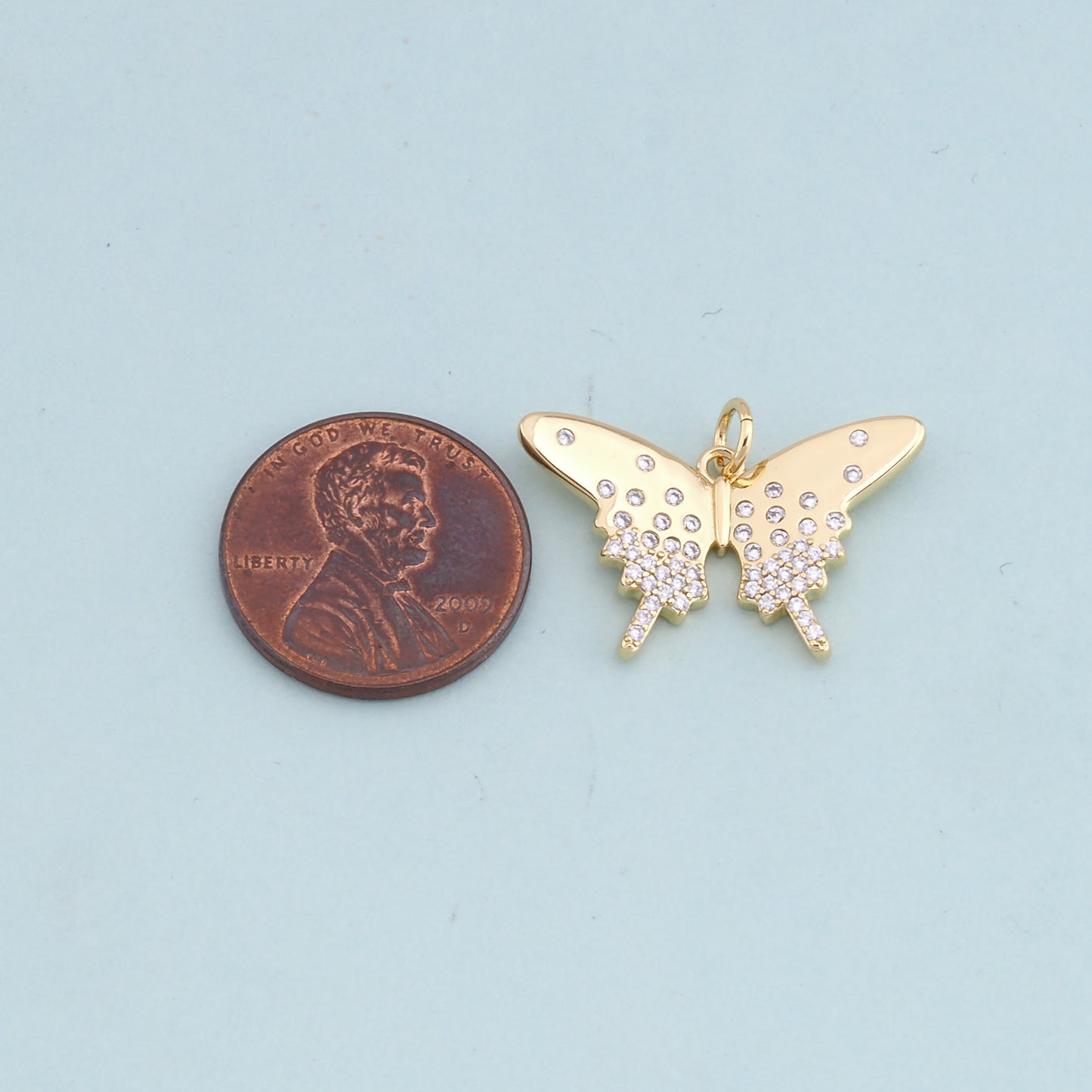 Gold Butterfly Charms,18K Gold Filled Butterfly Pendant,Butterfly Charm Bracelet Necklace for DIY Jewelry Making Supply