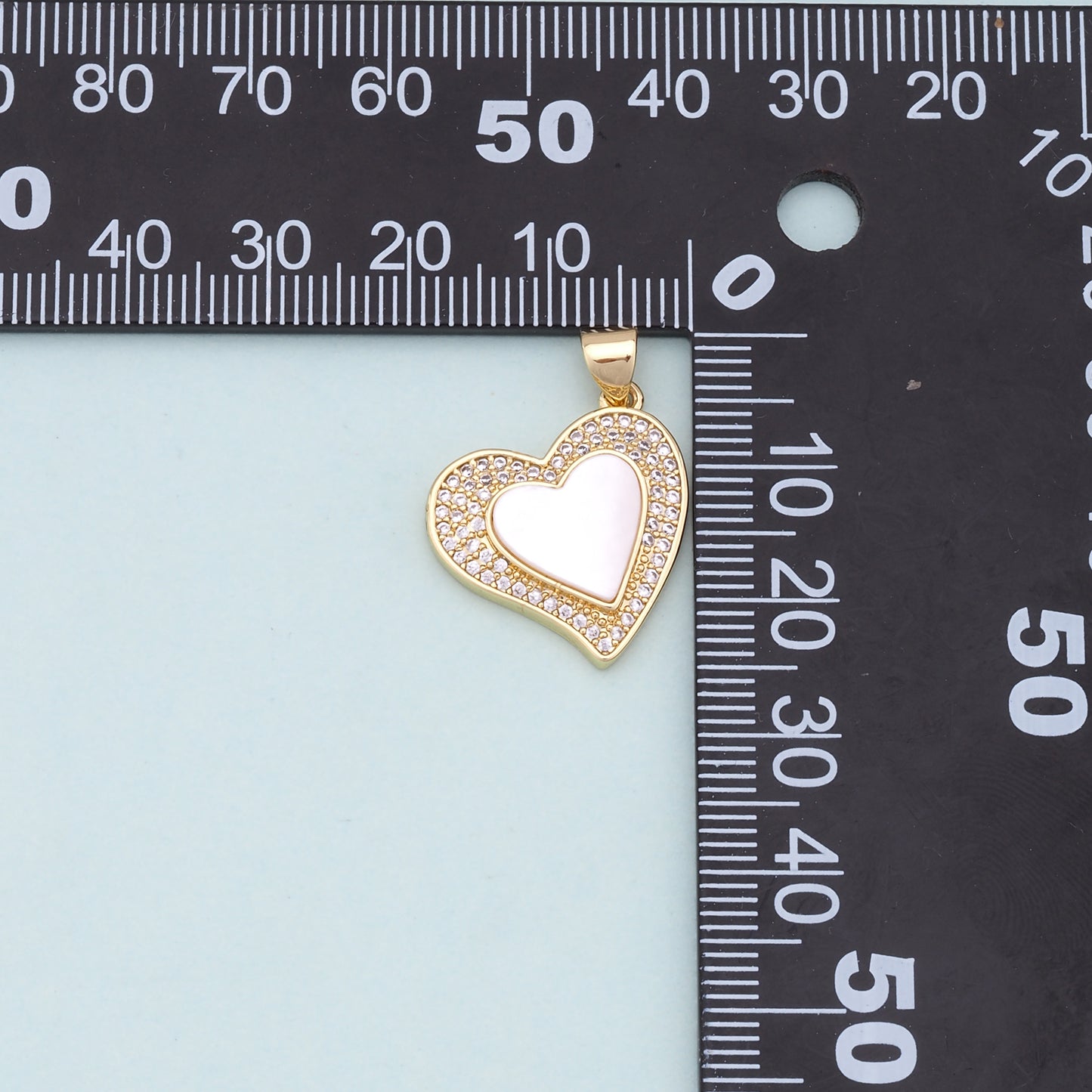 Gold Heart Charms,18K Gold Filled Heart Pendant,white shell Heart Charm Bracelet Necklace for DIY Jewelry Making Supply