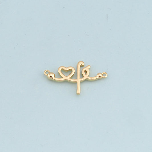 Gold stethoscope Charms,18K Gold Filled stethoscope Pendant,stethoscope Charm Bracelet Necklace for DIY Jewelry Making Supply