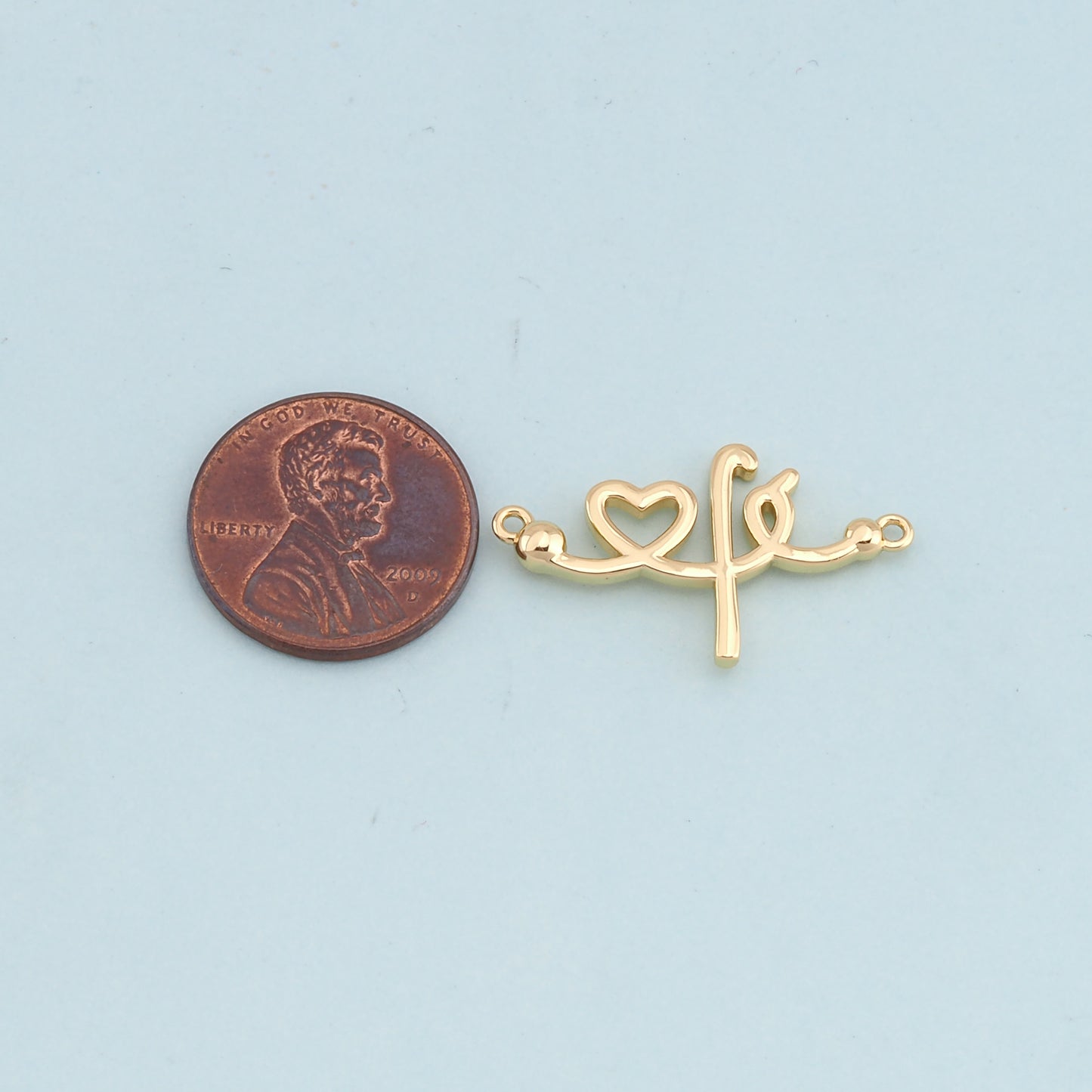 Gold stethoscope Charms,18K Gold Filled stethoscope Pendant,stethoscope Charm Bracelet Necklace for DIY Jewelry Making Supply