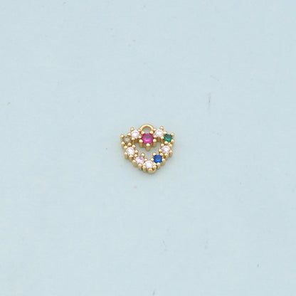 Gold Heart Charms,18K Gold Filled Heart Pendant,Heart Charm Bracelet Necklace for DIY Jewelry Making Supply
