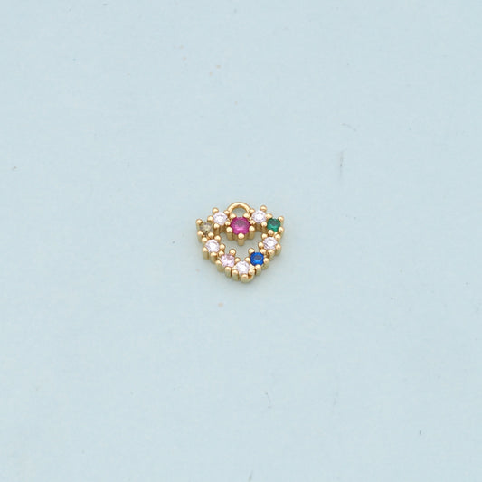 Gold Heart Charms,18K Gold Filled Heart Pendant,Heart Charm Bracelet Necklace for DIY Jewelry Making Supply