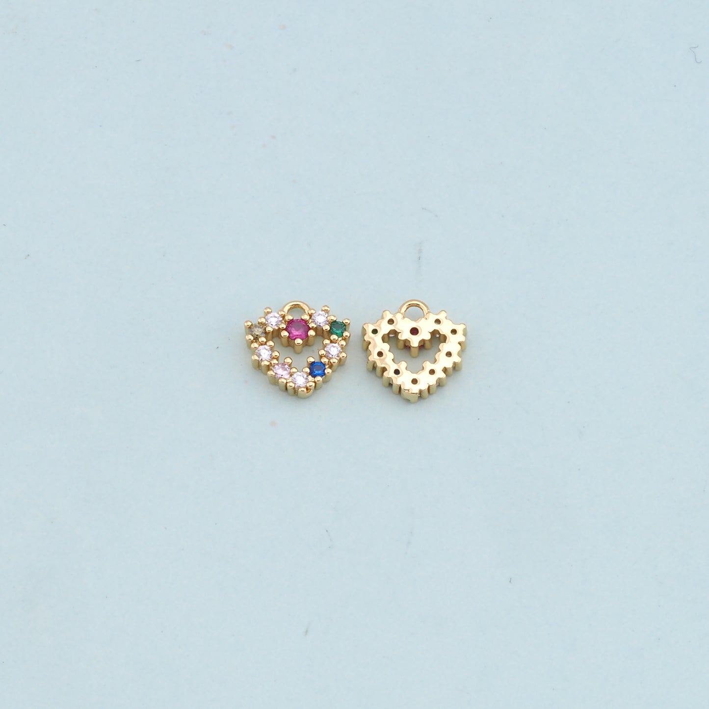 Gold Heart Charms,18K Gold Filled Heart Pendant,Heart Charm Bracelet Necklace for DIY Jewelry Making Supply