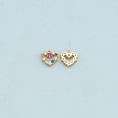 Gold Heart Charms,18K Gold Filled Heart Pendant,Heart Charm Bracelet Necklace for DIY Jewelry Making Supply