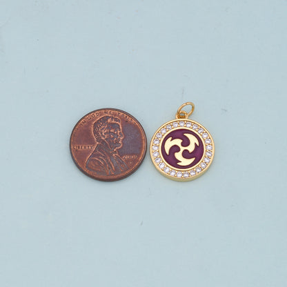 Gold element Charms,18K Gold Filled Water Pendant,Element Charm Bracelet Necklace for DIY Jewelry Making Supply
