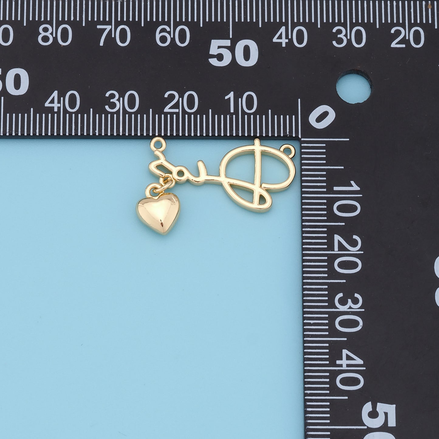 Gold Heart Charms,18K Gold Filled Heart Pendant,Heart Charm Bracelet Necklace for DIY Jewelry Making Supply