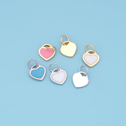 Gold Heart Charms,18K Gold Filled Heart Pendant,Tiny Heart Charm Bracelet Necklace for DIY Jewelry Making Supply