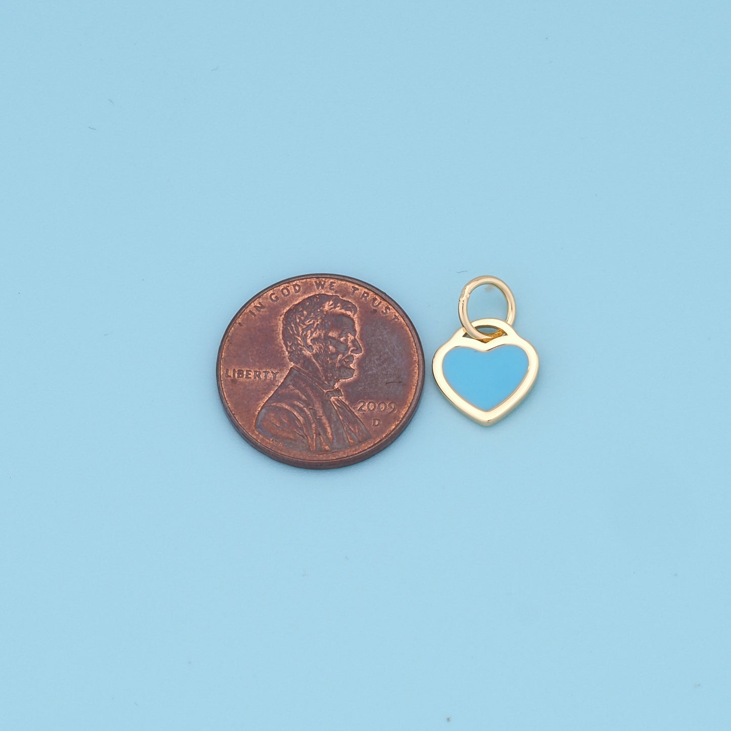 Gold Heart Charms,18K Gold Filled Heart Pendant,Tiny Heart Charm Bracelet Necklace for DIY Jewelry Making Supply