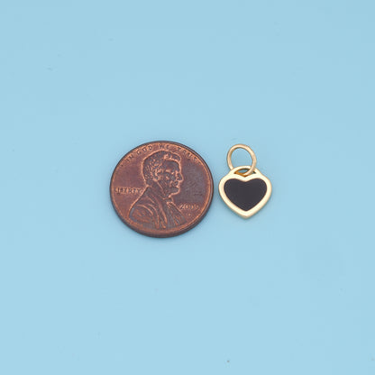 Gold Heart Charms,18K Gold Filled Heart Pendant,Tiny Heart Charm Bracelet Necklace for DIY Jewelry Making Supply