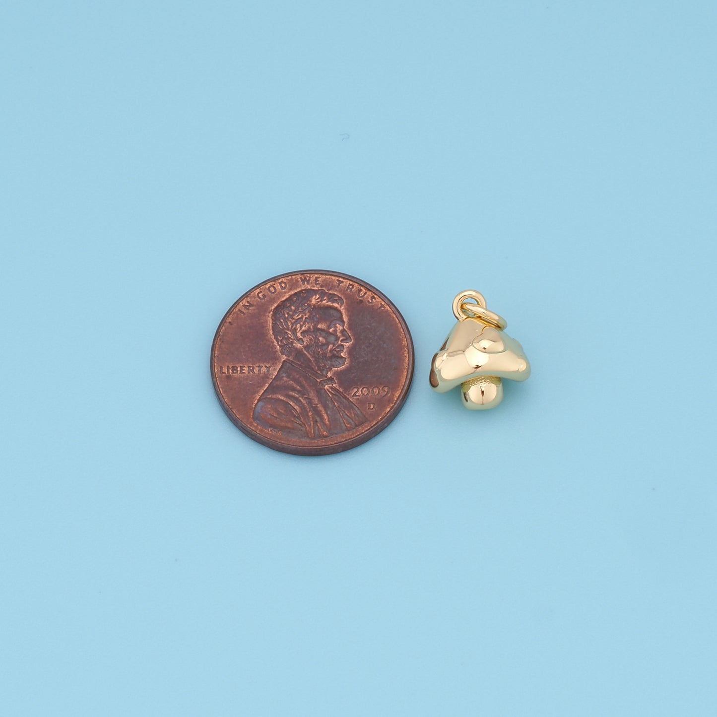 Gold mushroom Charms,18K Gold Filled mushroom Pendant,Silver mushroom Charm Bracelet Necklace for DIY Jewelry Making Supply