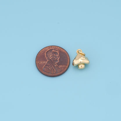 Gold mushroom Charms,18K Gold Filled mushroom Pendant,Silver mushroom Charm Bracelet Necklace for DIY Jewelry Making Supply
