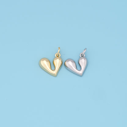 Gold Heart Charms,18K Gold Filled Heart Pendant,Tiny Heart Charm Bracelet Necklace for DIY Jewelry Making Supply