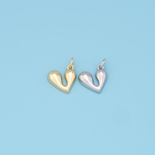 Gold Heart Charms,18K Gold Filled Heart Pendant,Tiny Heart Charm Bracelet Necklace for DIY Jewelry Making Supply