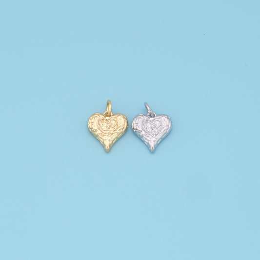 Gold Heart Charms,18K Gold Filled Heart Pendant,Tiny Heart Charm Bracelet Necklace for DIY Jewelry Making Supply