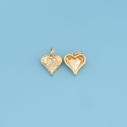 Gold Heart Charms,18K Gold Filled Heart Pendant,Tiny Heart Charm Bracelet Necklace for DIY Jewelry Making Supply