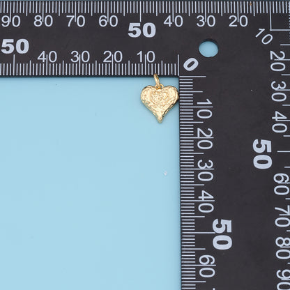 Gold Heart Charms,18K Gold Filled Heart Pendant,Tiny Heart Charm Bracelet Necklace for DIY Jewelry Making Supply