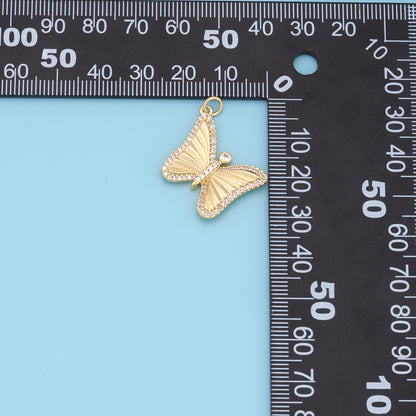 Gold Butterfly Charms,18K Gold Filled Butterfly Pendant,insect Charm Bracelet Necklace for DIY Jewelry Making Supply