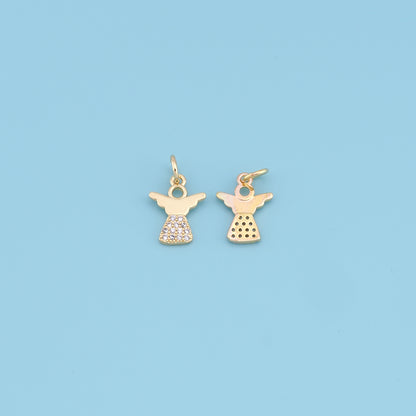 Gold Angel Charms,18K Gold Filled CZ Angel Pendant,Angel Charm Bracelet Necklace for DIY Jewelry Making Supply