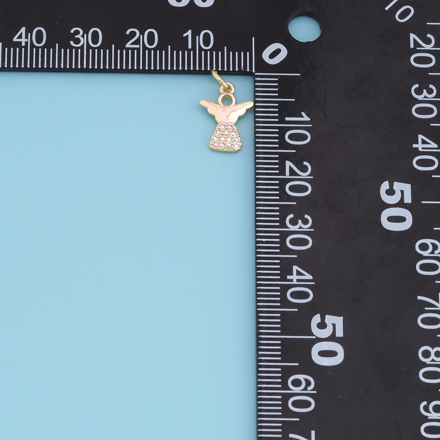 Gold Angel Charms,18K Gold Filled CZ Angel Pendant,Angel Charm Bracelet Necklace for DIY Jewelry Making Supply