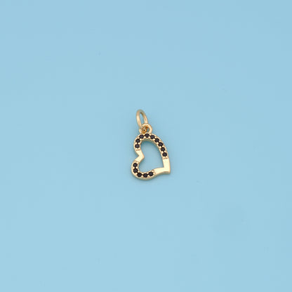 Gold Heart Charms,18K Gold Filled Heart Pendant,Tiny Heart Charm Bracelet Necklace for DIY Jewelry Making Supply