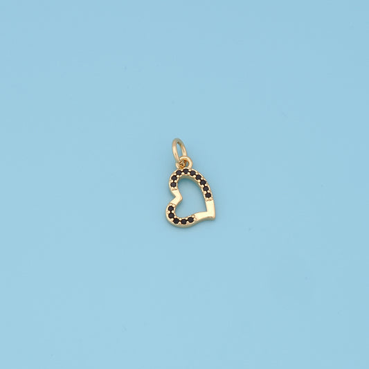 Gold Heart Charms,18K Gold Filled Heart Pendant,Tiny Heart Charm Bracelet Necklace for DIY Jewelry Making Supply