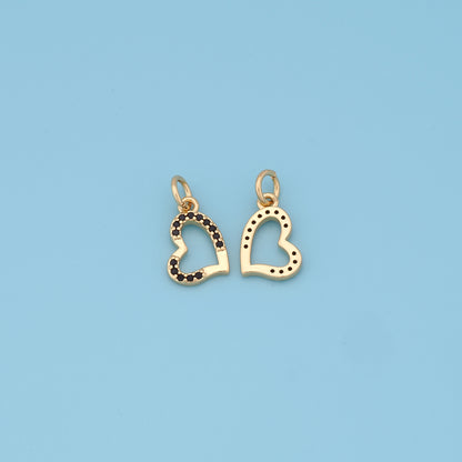 Gold Heart Charms,18K Gold Filled Heart Pendant,Tiny Heart Charm Bracelet Necklace for DIY Jewelry Making Supply
