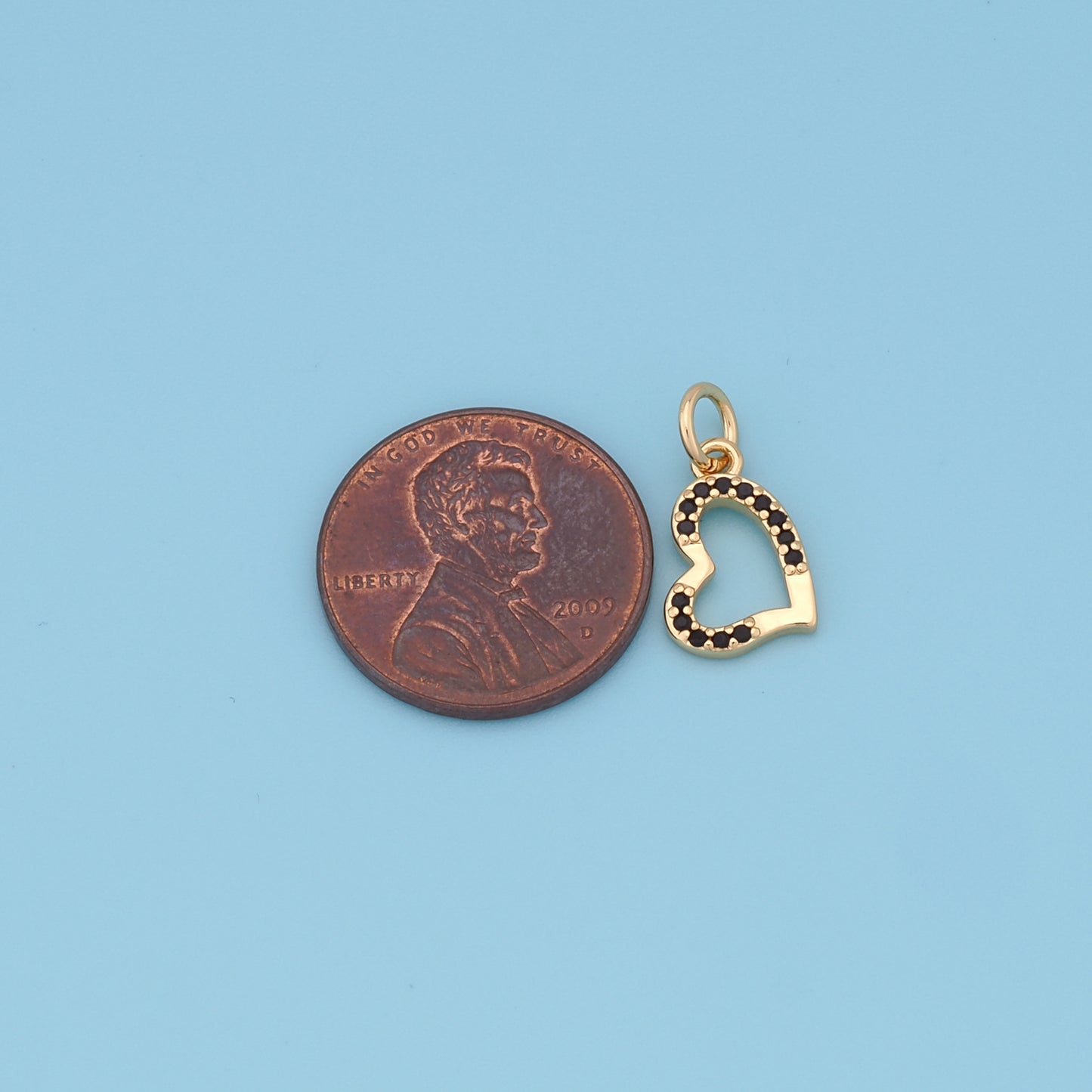Gold Heart Charms,18K Gold Filled Heart Pendant,Tiny Heart Charm Bracelet Necklace for DIY Jewelry Making Supply