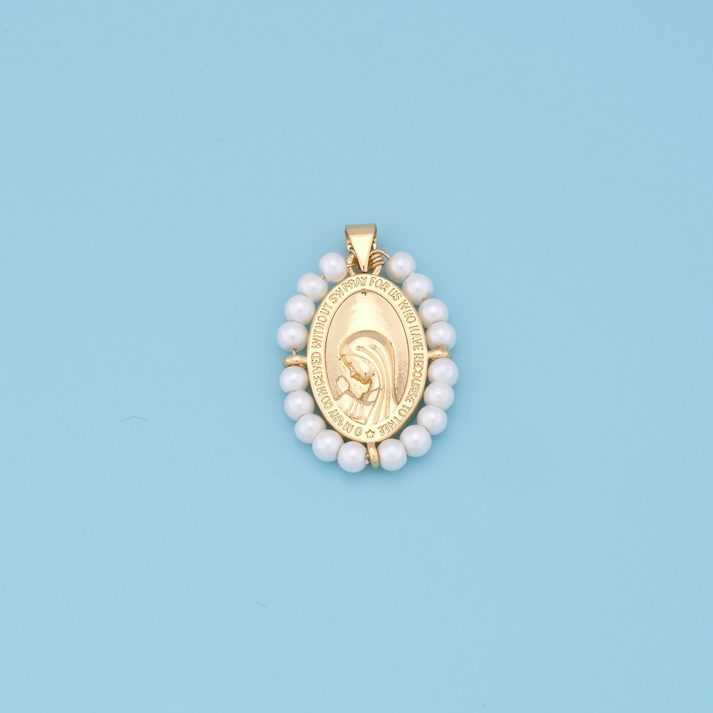 Gold Pray virgin mary Charms,18K Gold Filled pray Our Lady Pendant Bracelet Necklace for DIY Jewelry Making Supply