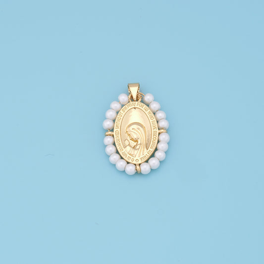 Gold Pray virgin mary Charms,18K Gold Filled pray Our Lady Pendant Bracelet Necklace for DIY Jewelry Making Supply