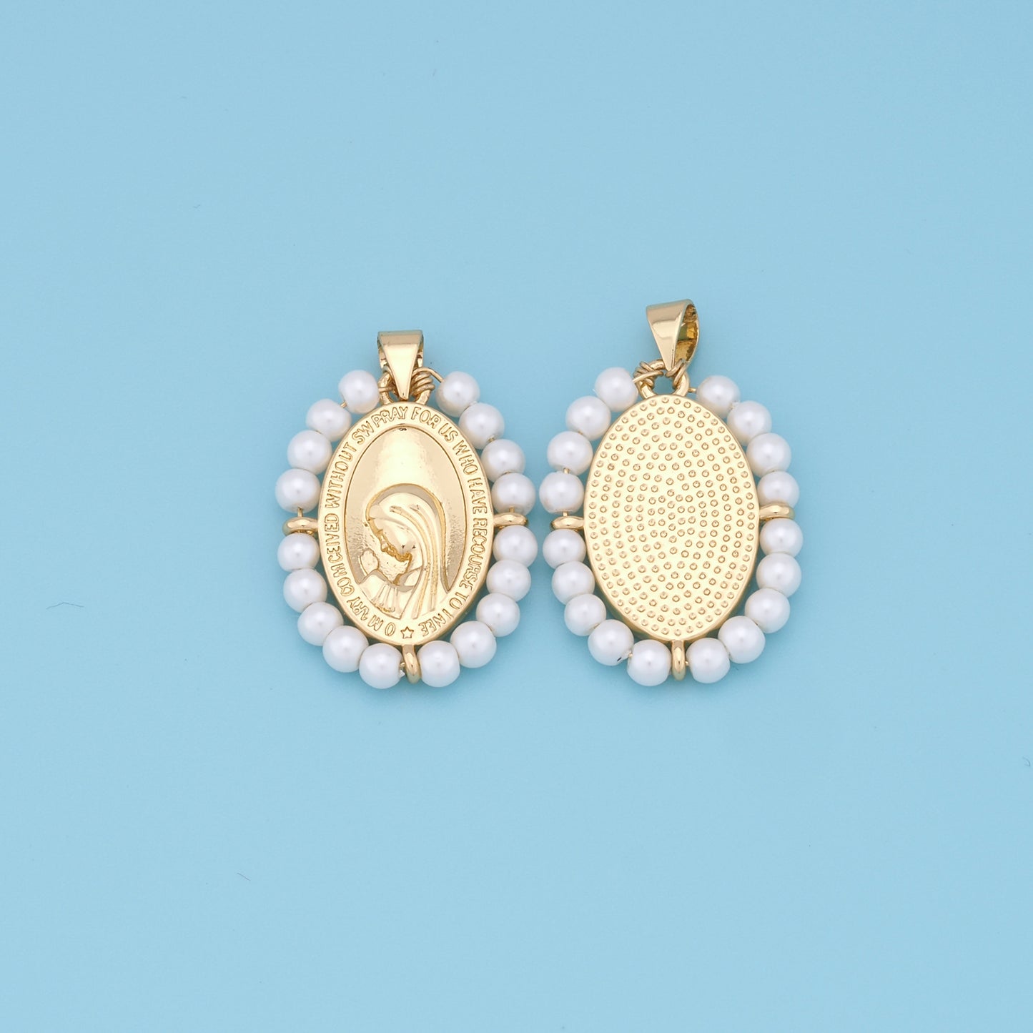 Gold Pray virgin mary Charms,18K Gold Filled pray Our Lady Pendant Bracelet Necklace for DIY Jewelry Making Supply