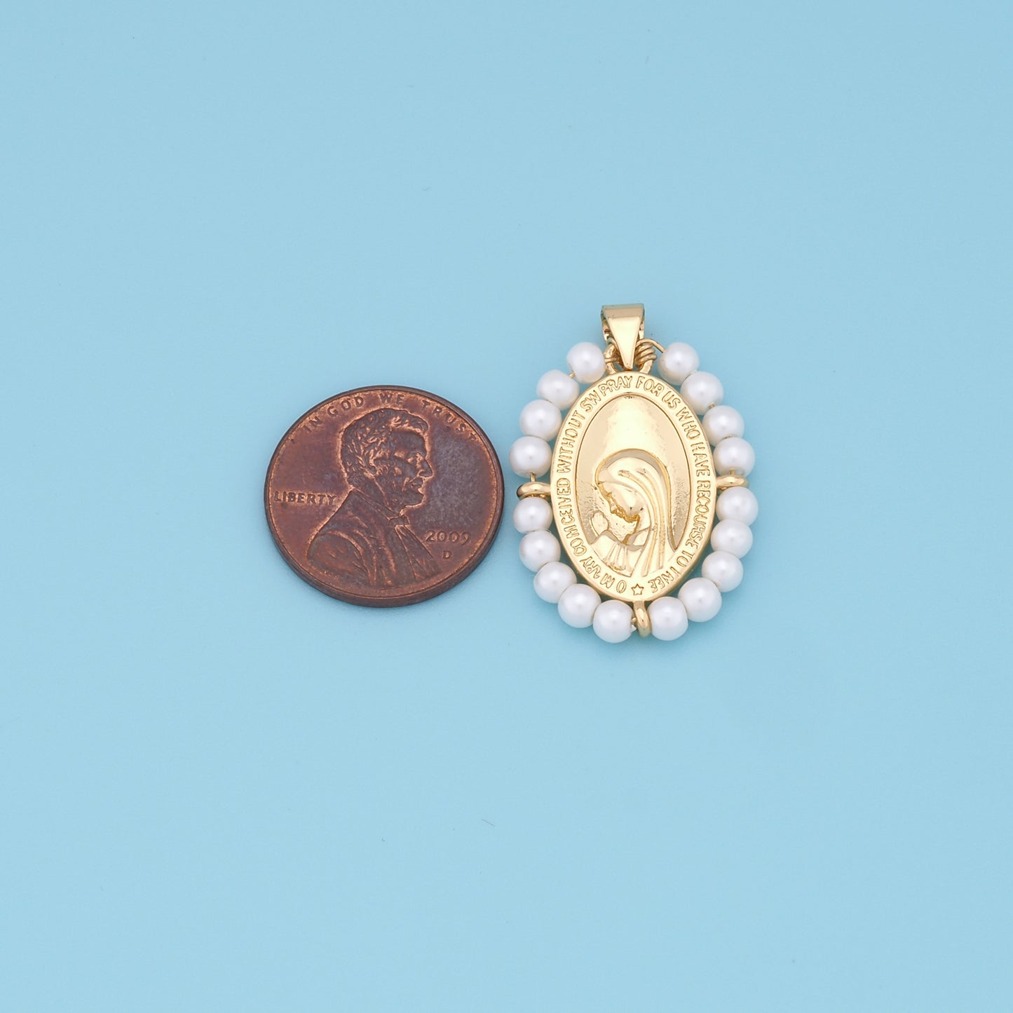Gold Pray virgin mary Charms,18K Gold Filled pray Our Lady Pendant Bracelet Necklace for DIY Jewelry Making Supply