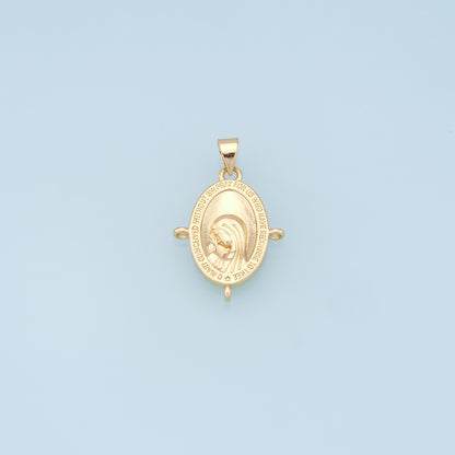 Gold Pray virgin mary Charms,18K Gold Filled pray Our Lady Pendant Bracelet Necklace for DIY Jewelry Making Supply