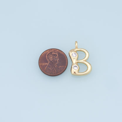 Gold letter Charms,18K Gold Filled letter Pendant,initial Charm Bracelet Necklace for DIY Jewelry Making Supply