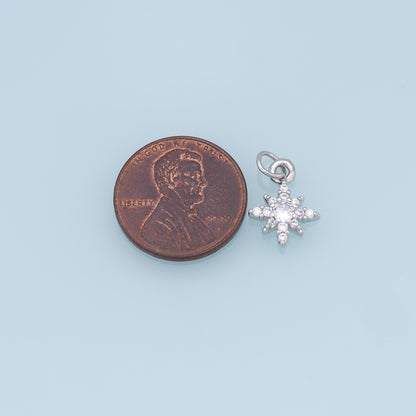 Gold Star Charms,18K Gold Filled Starburst Pendant,North Star Charm Bracelet Necklace for DIY Jewelry Making Supply