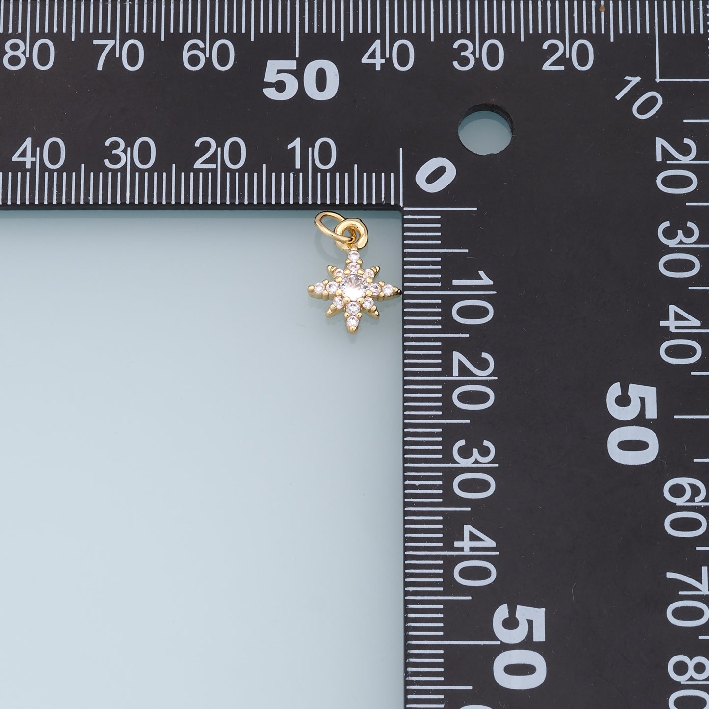 Gold Star Charms,18K Gold Filled Starburst Pendant,North Star Charm Bracelet Necklace for DIY Jewelry Making Supply