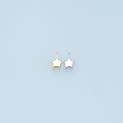 Gold Star Charms,18K Gold Filled Star Pendant,Silver Star Charm Bracelet Necklace for DIY Jewelry Making Supply