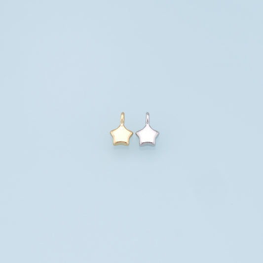 Gold Star Charms,18K Gold Filled Star Pendant,Silver Star Charm Bracelet Necklace for DIY Jewelry Making Supply