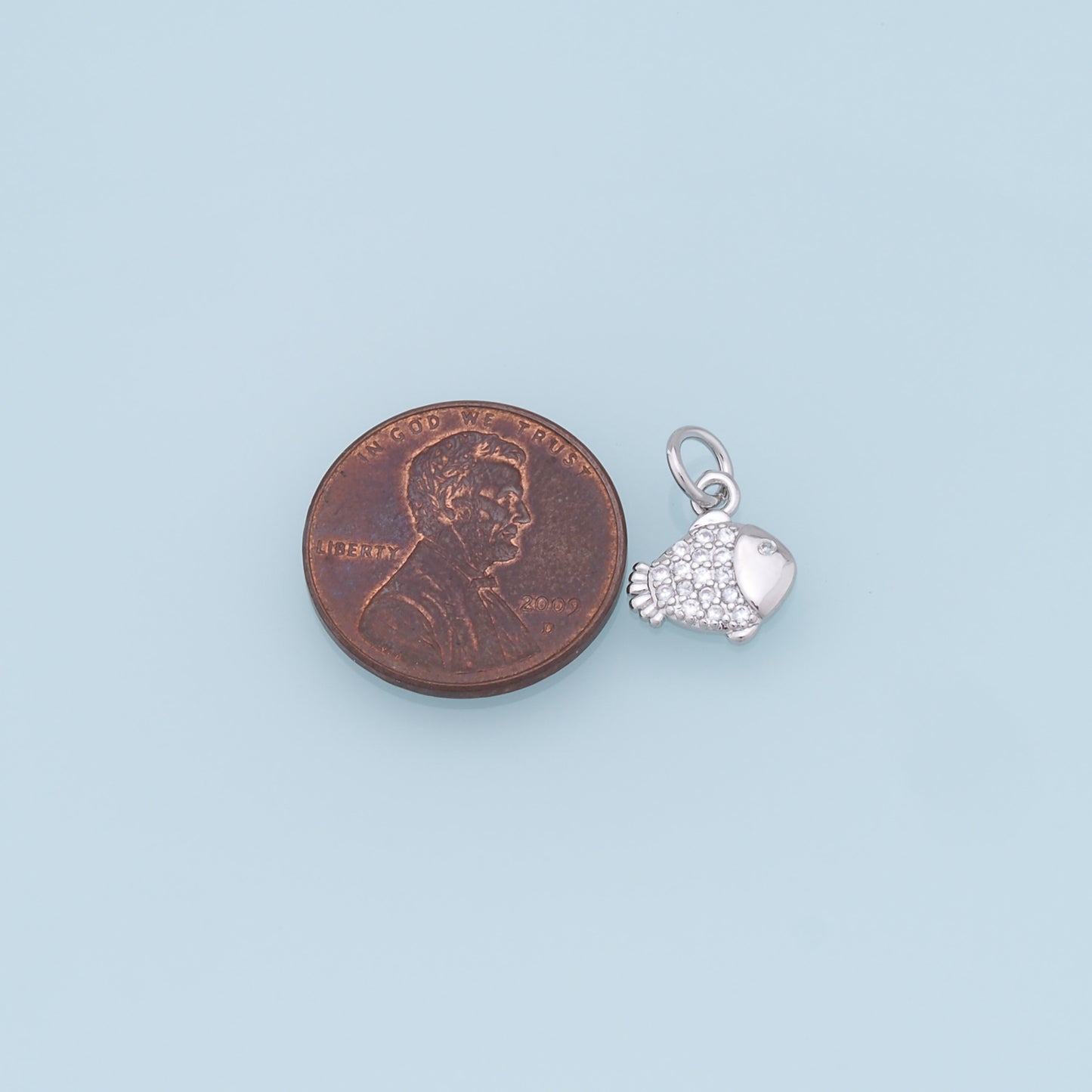 Gold Fish Charms,18K Gold Filled CZ fish Pendant,fish Charm Bracelet Necklace for DIY Jewelry Making Supply