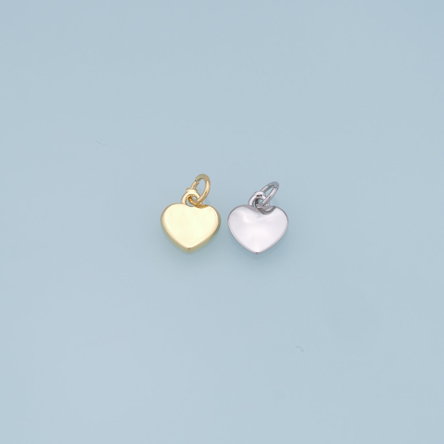 Gold Heart Charms,18K Gold Filled Heart Pendant,Silver Heart Charm Bracelet Necklace for DIY Jewelry Making Supply