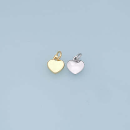 Gold Heart Charms,18K Gold Filled Heart Pendant,Silver Heart Charm Bracelet Necklace for DIY Jewelry Making Supply