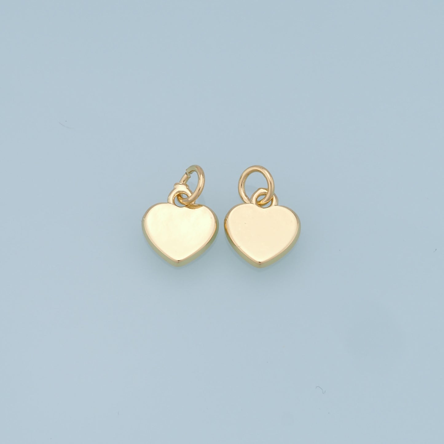 Gold Heart Charms,18K Gold Filled Heart Pendant,Silver Heart Charm Bracelet Necklace for DIY Jewelry Making Supply