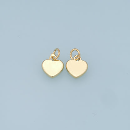 Gold Heart Charms,18K Gold Filled Heart Pendant,Silver Heart Charm Bracelet Necklace for DIY Jewelry Making Supply