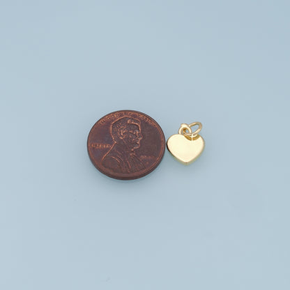 Gold Heart Charms,18K Gold Filled Heart Pendant,Silver Heart Charm Bracelet Necklace for DIY Jewelry Making Supply