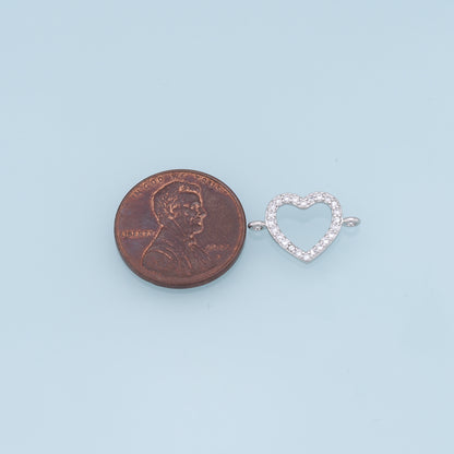 Gold Heart Connector Charms,18K Gold Filled Heart Pendant,Heart Charm Bracelet Necklace for DIY Jewelry Making Supply