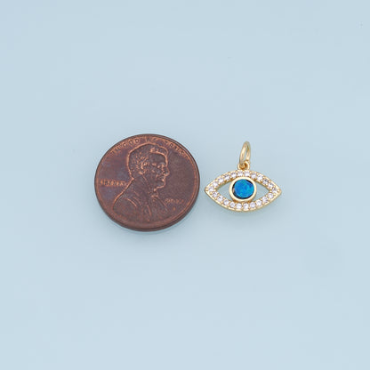 Gold Evil Eye Charms,18K Gold Filled Evil Eye Pendant,CZ Micro Pave Silver Evil Eye Charm Bracelet Necklace for DIY Jewelry Making Supply
